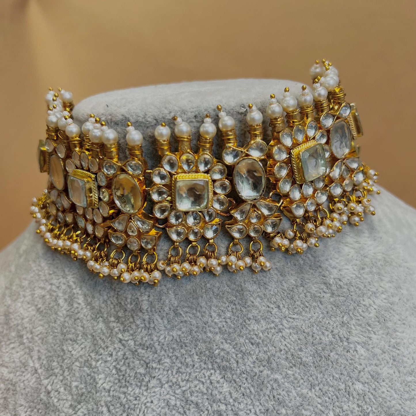 Faux Kundan Choker - Pearl/ Unique Style/ Indian/ Pakistani/Fashion Jewellery/ Gift for Women