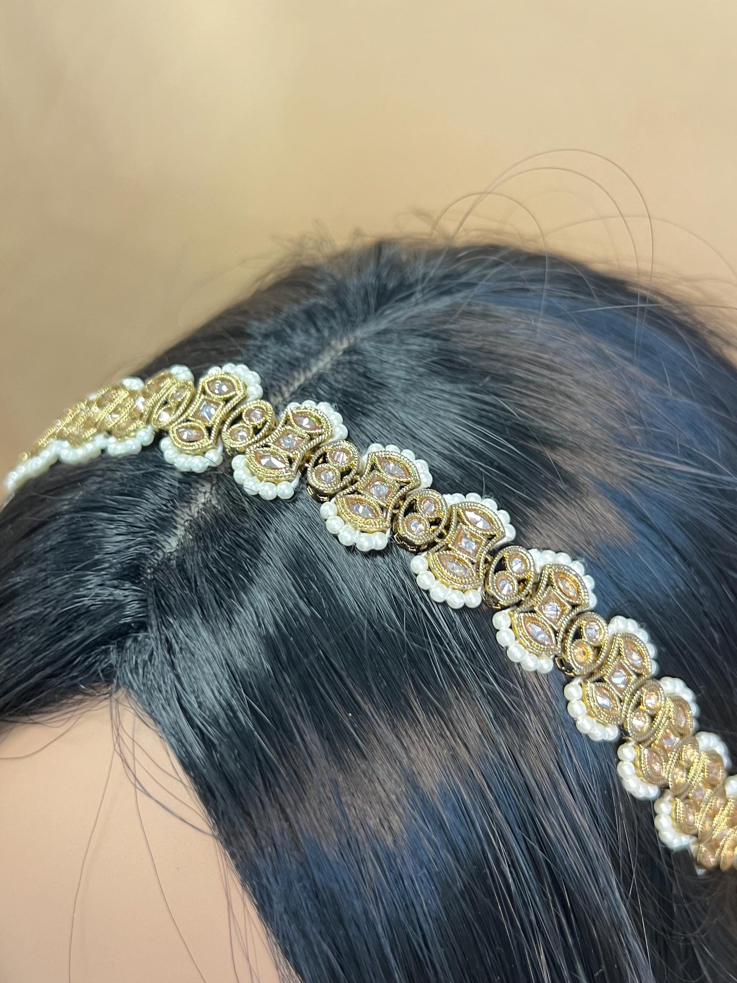 Kundan Headband /Indian/Pakistani/Fashion Jewellery/ Bridal Forehead Jewellery Headpiece/Bollywood /phoolpatti