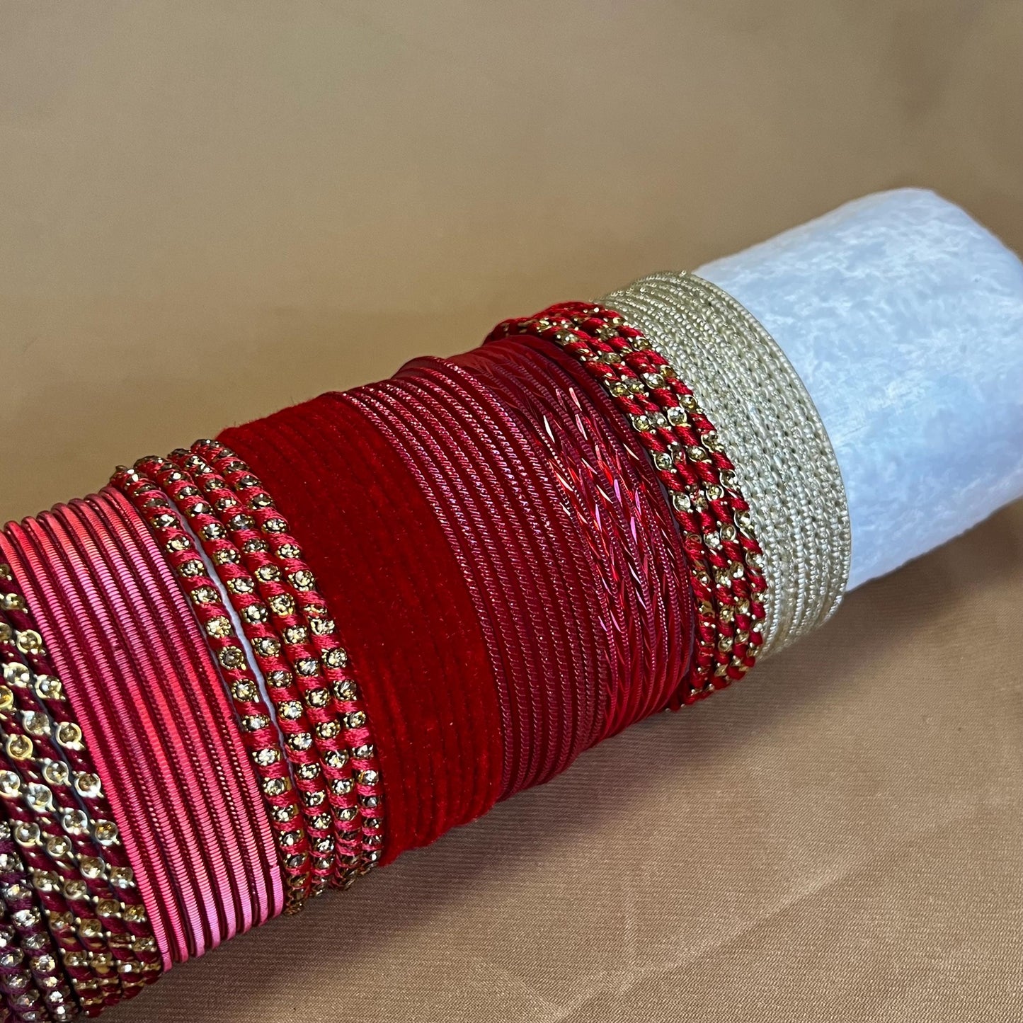 Bangle Roll Build Your Bangle Set - Cherry Dream Collection/Red/Indian/ Pakistani/Jewelley/ Fashion Bracelet/Block of Bangles/Gift for women