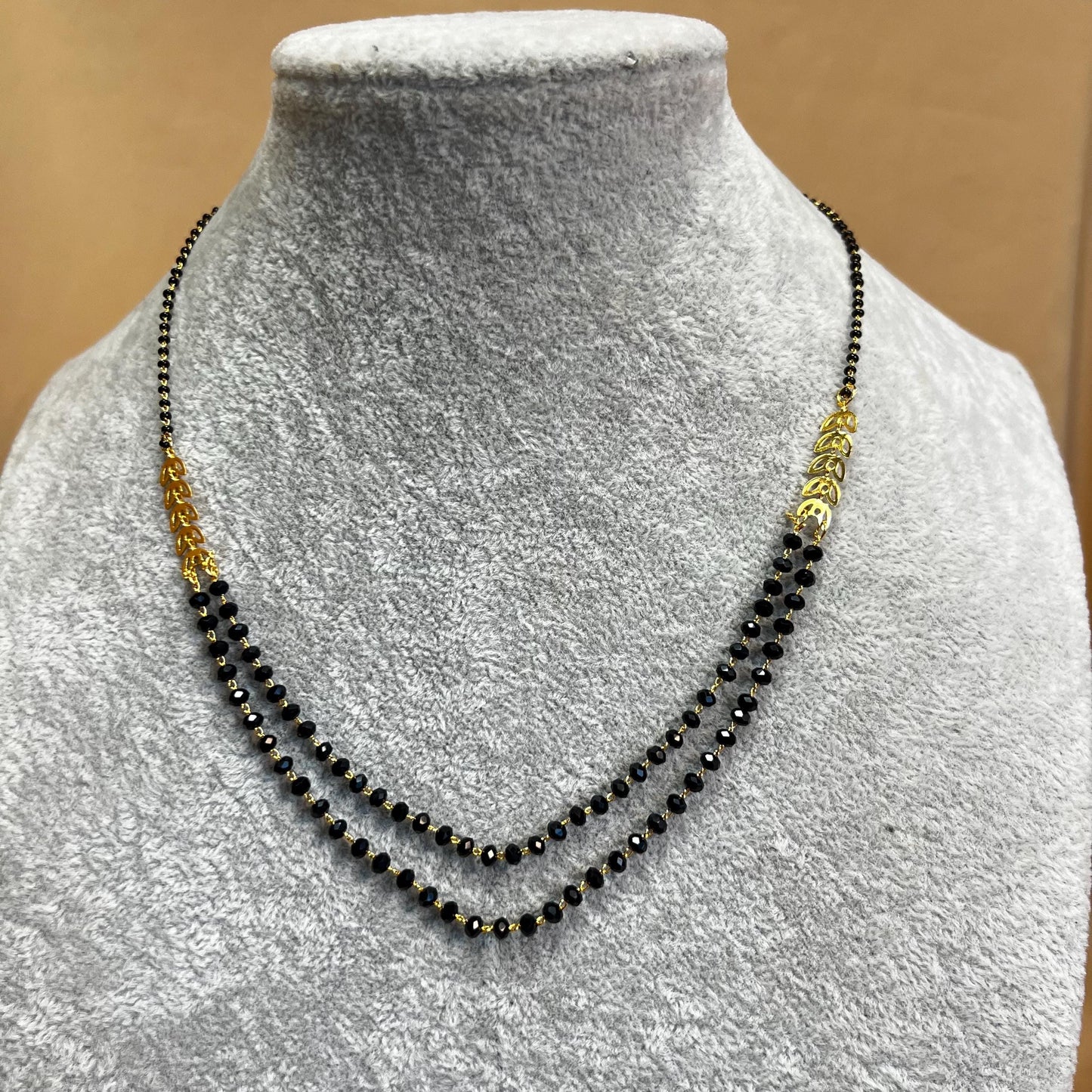 Black and Gold/Mangal Sutra Style/Thin Long Necklace Chain/ Mala/ Unique Style/ Indian/ Ethnic Wear/Fashion Jewellery/ Gift for Women
