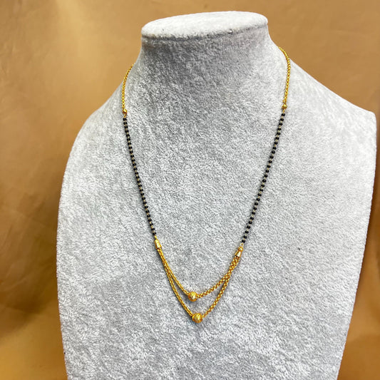 Black and Gold/Mangal Sutra Style/Thin Long Necklace Chain/ Mala/ Unique Style/ Indian/ Ethnic Wear/Fashion Jewellery/ Gift for Women