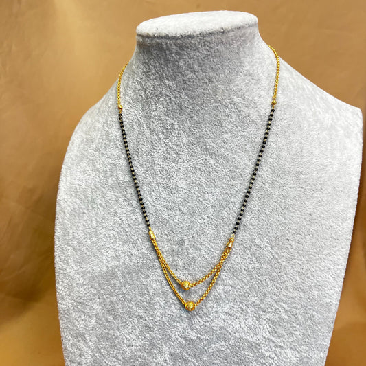 Black and Gold/Mangal Sutra Style/Thin Long Necklace Chain/ Mala/ Unique Style/ Indian/ Ethnic Wear/Fashion Jewellery/ Gift for Women