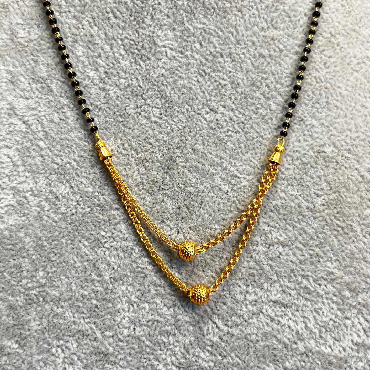 Black and Gold/Mangal Sutra Style/Thin Long Necklace Chain/ Mala/ Unique Style/ Indian/ Ethnic Wear/Fashion Jewellery/ Gift for Women