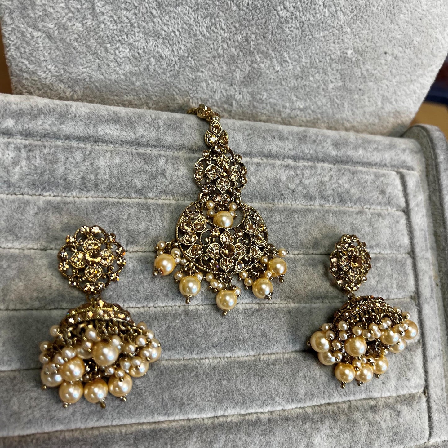 Clear & Gold Choker Set /Indian/ Pakistani/Fashion Jewellery