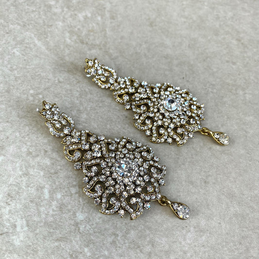 Large Earring - Clear/ Fashion Jewellery/ Gift for Women/Indian/Pakistani style
