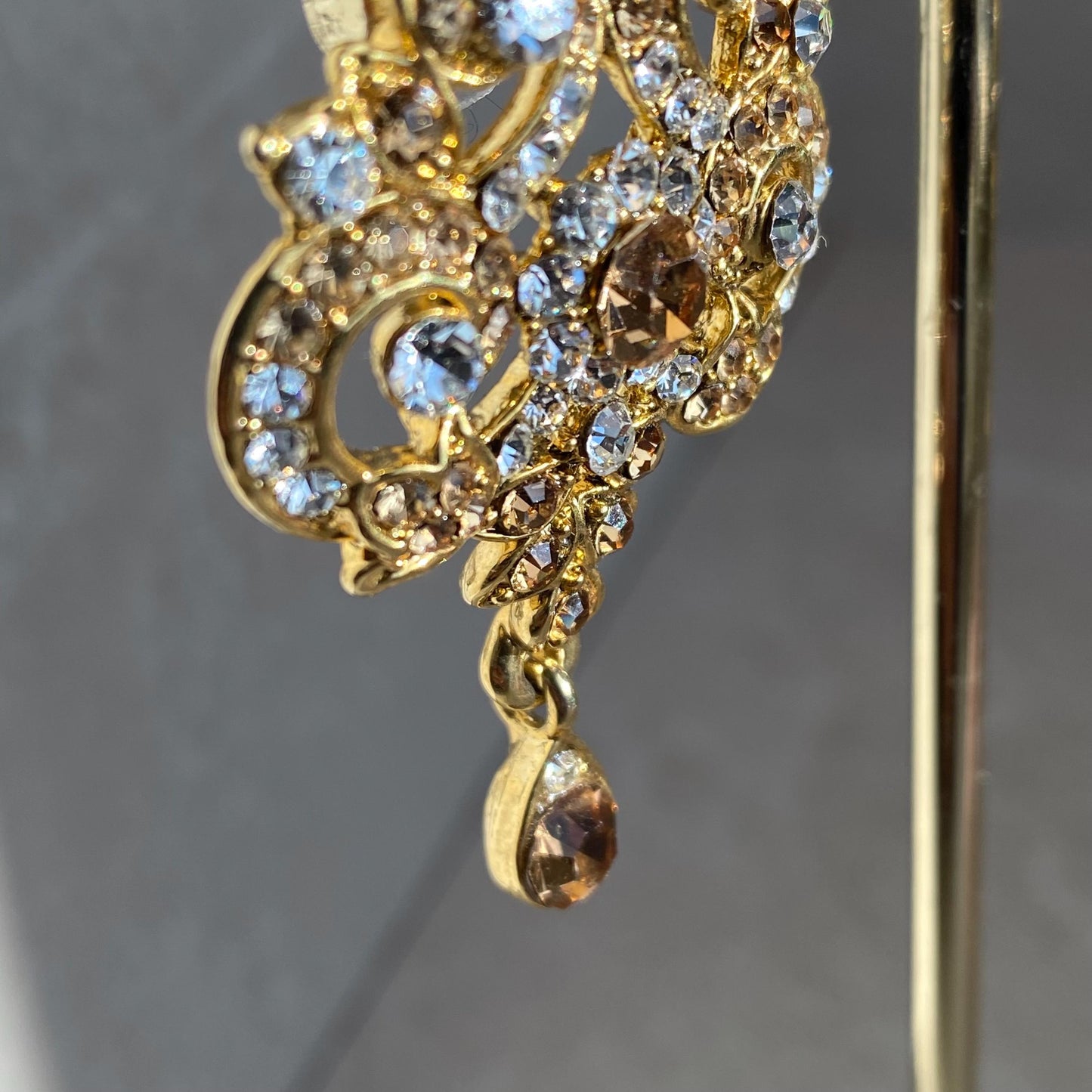 Antique Gold Rhinestone Stud Earring High Quality Lightweight Bollywood Indian Pakistani Fashion Jewellery Sale Gift for Her