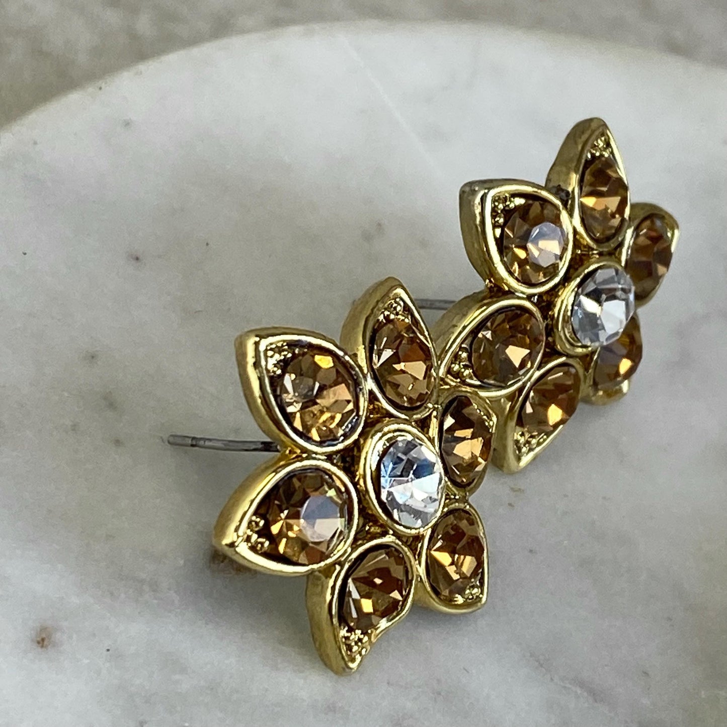 Antique Gold Rhinestone Small Stud Earring Tikka High Quality Lightweight Bollywood Indian Pakistani Fashion Jewellery Sale Gift for Her