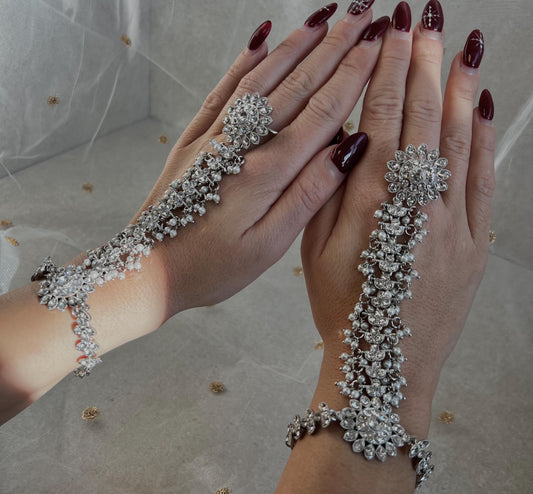 Silver Hand Harness - Single Piece/ Fashion Jewellery/ Gift for Women/Indian/Pakistani style /Haathphool/Hand Accessory