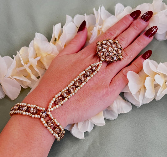 Champagne Hand Harness/ Fashion Jewellery/ Gift for Women/Indian/Pakistani style /Haathphool/Hand Accessory