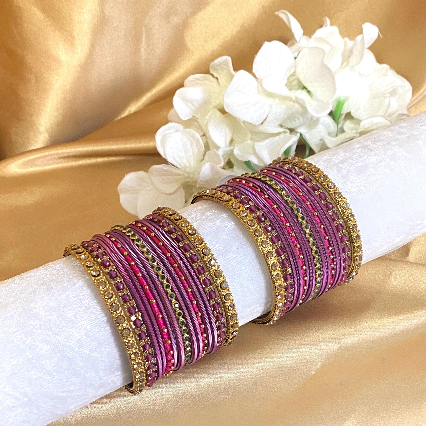 Purple Small Bangle Set for Both Arms traditional Bollywood Indian Pakistani Churi set Jewelley Fashion Bracelet wedding jewellery sale 2.6