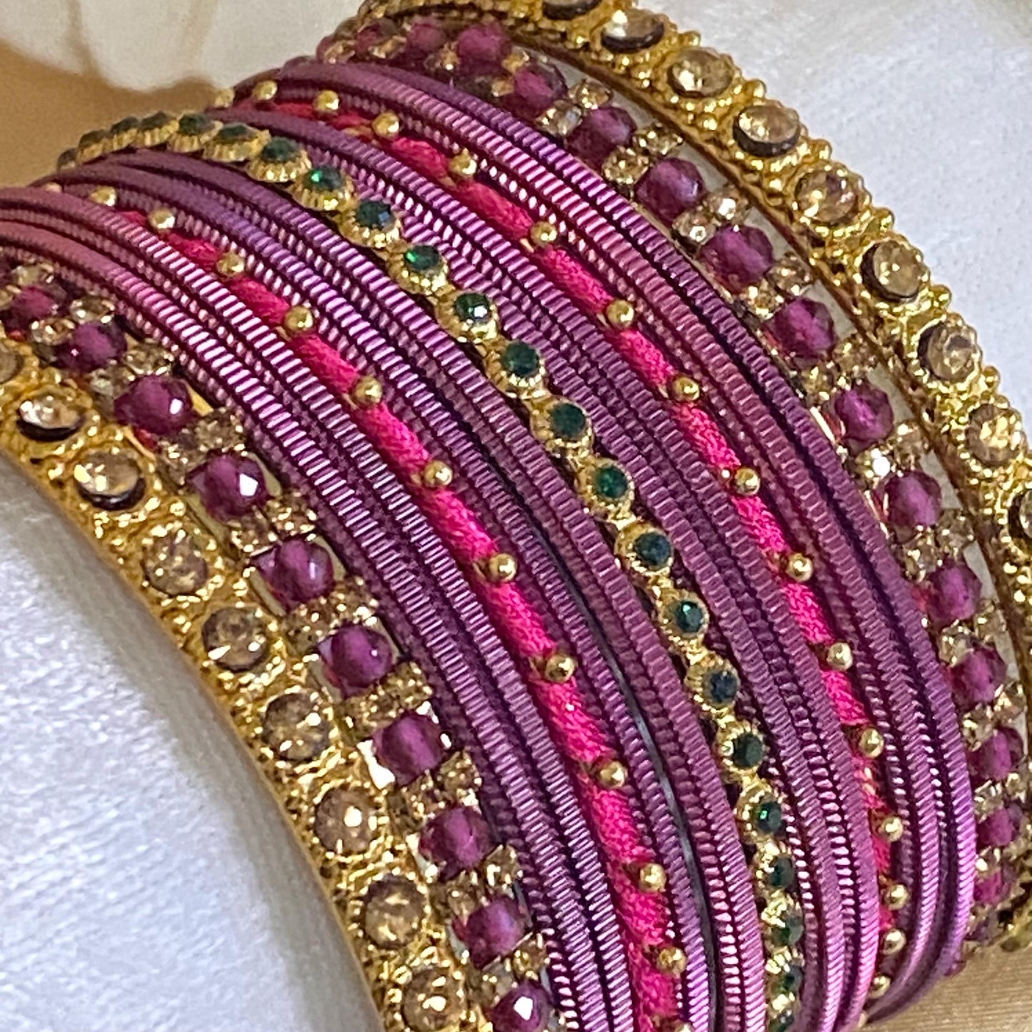 Purple Small Bangle Set for Both Arms traditional Bollywood Indian Pakistani Churi set Jewelley Fashion Bracelet wedding jewellery sale 2.6