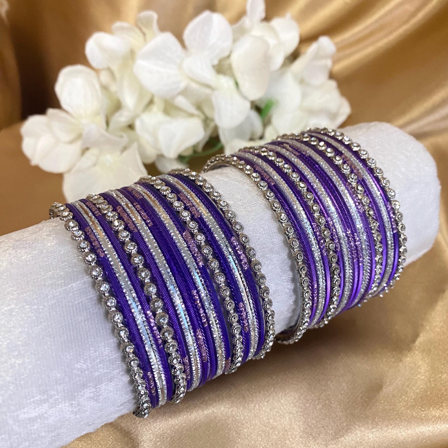 Purple Small Bangle Set for Both Arms traditional Bollywood Indian Pakistani Churi set Jewelley Fashion Bracelet wedding jewellery sale 2.6