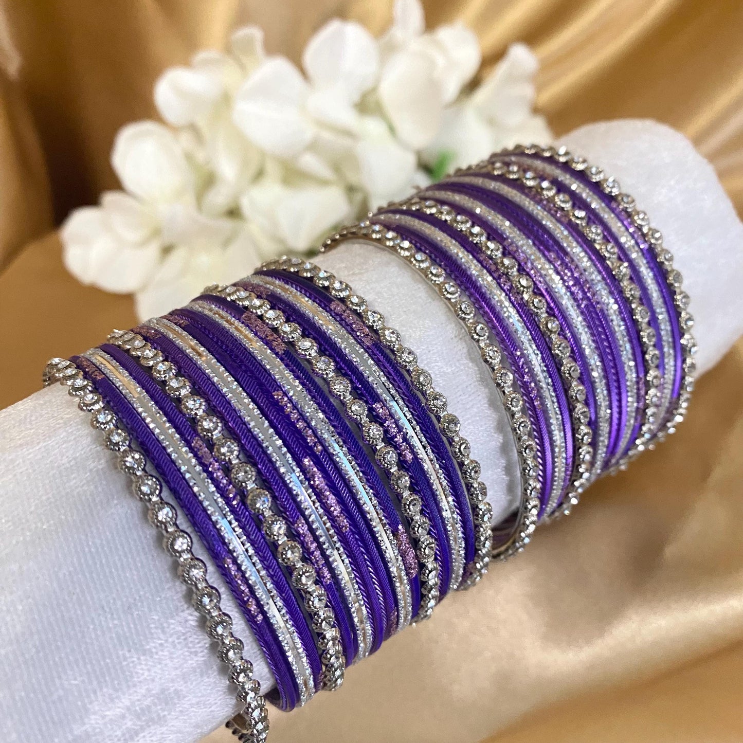 Purple Small Bangle Set for Both Arms traditional Bollywood Indian Pakistani Churi set Jewelley Fashion Bracelet wedding jewellery sale 2.6
