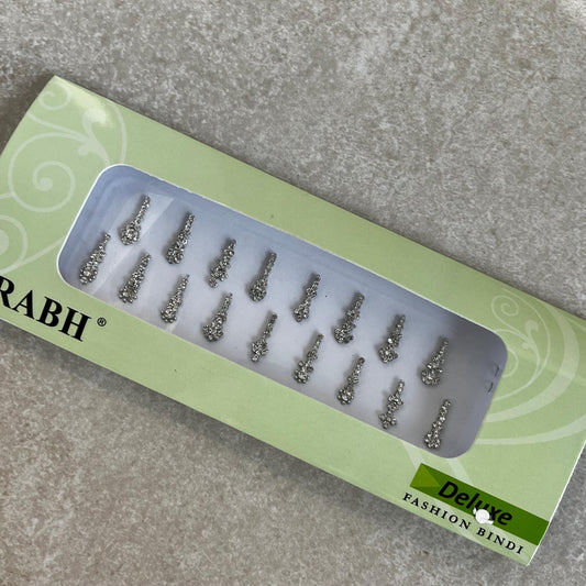 Silver Crystal Bindi Pack /Bindiya/ Chanlo/ Indian Accessory/ Forehead