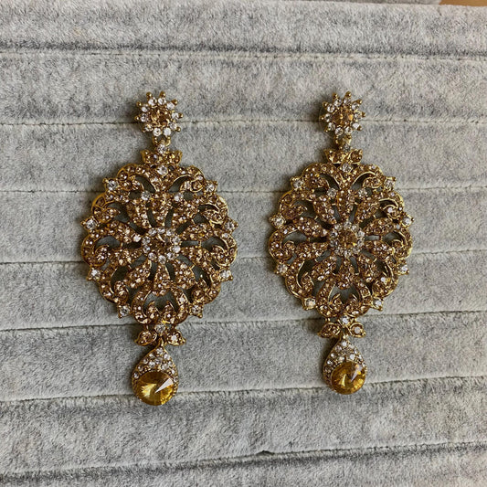 Clear Jhumka Earrings Indian Style Earring/ Pakistani Fashion/ Fashion Jewellery/ Gift for Women