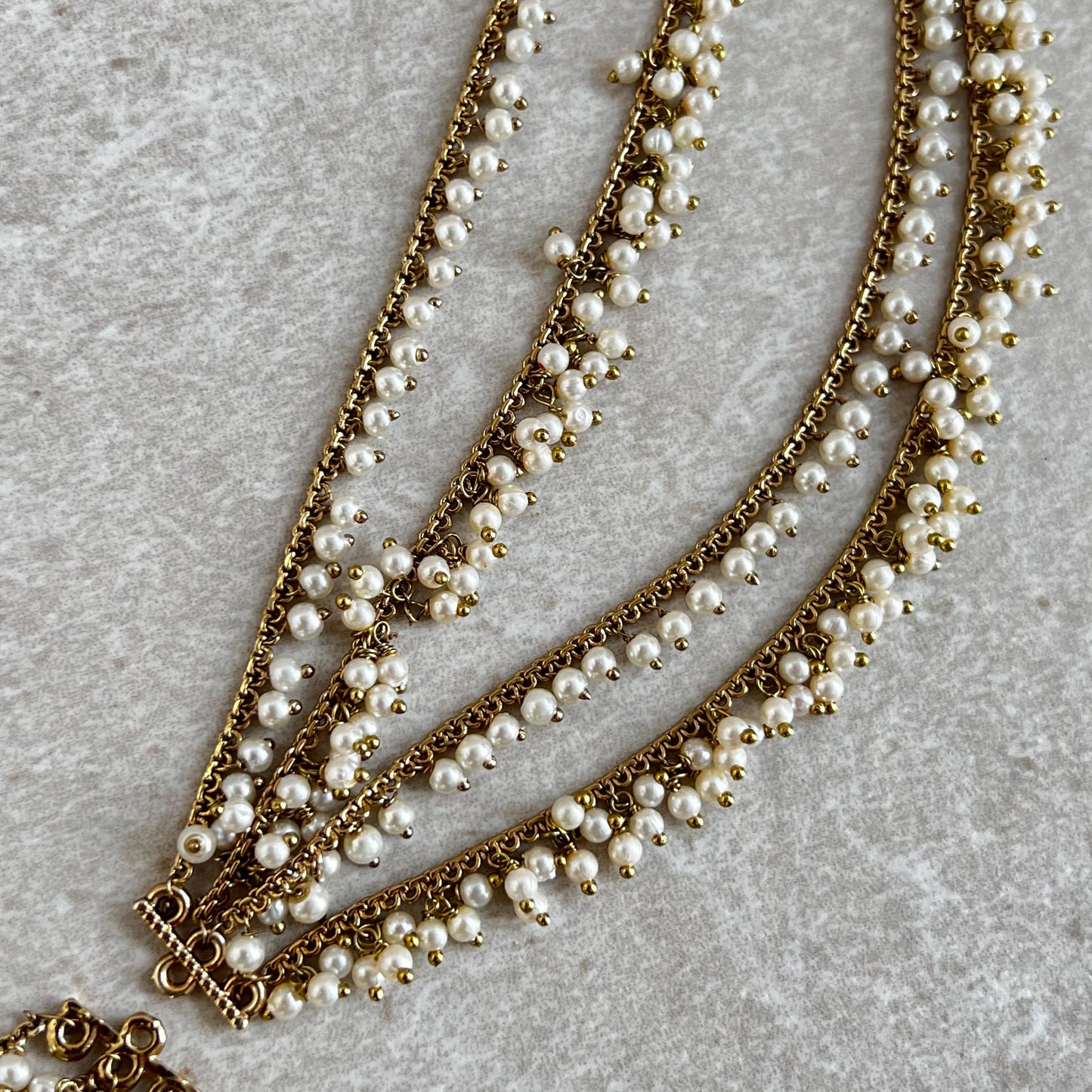 Antique Gold Pearl Ear Chains to add to any earring style. Bollywood  (Saharey) / Indian Style Earring/ Fashion Jewellery/ Gift for Women