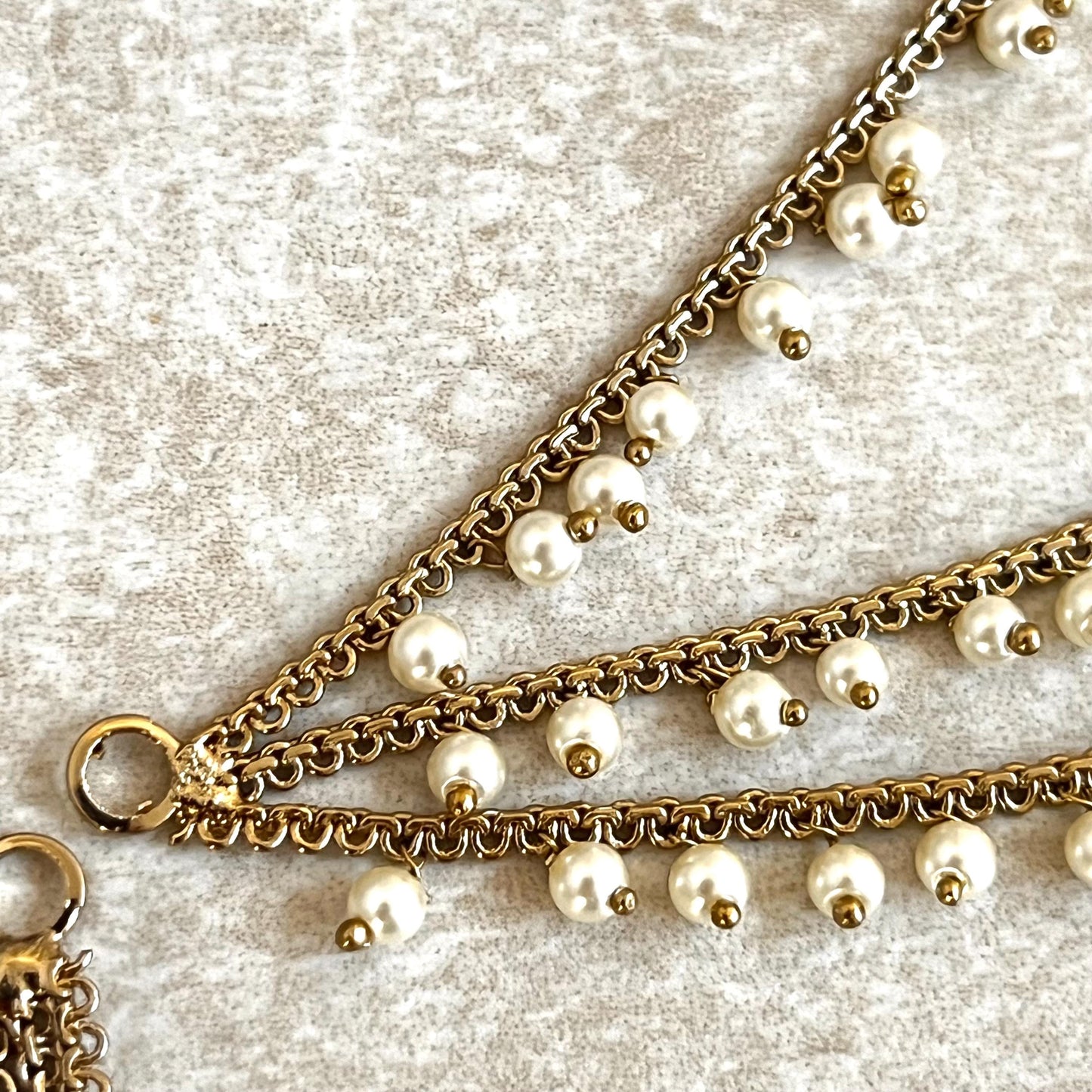 Antique Gold Pearl Ear Chains to add to any earring style. Bollywood  (Saharey) / Indian Style Earring/ Fashion Jewellery/ Gift for Women