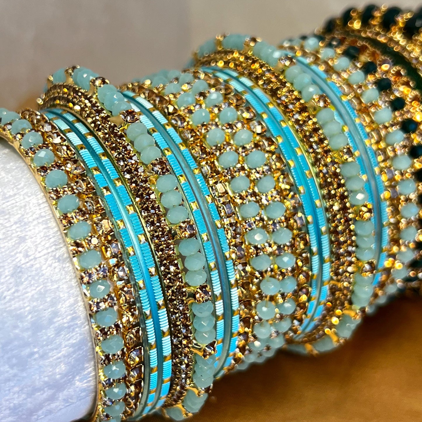 Blue Green Red Small Bangle Set Both Arms Traditional Bollywood Indian Pakistani Churi Jewelley Fashion Bracelet wedding jewellery sale 2.4