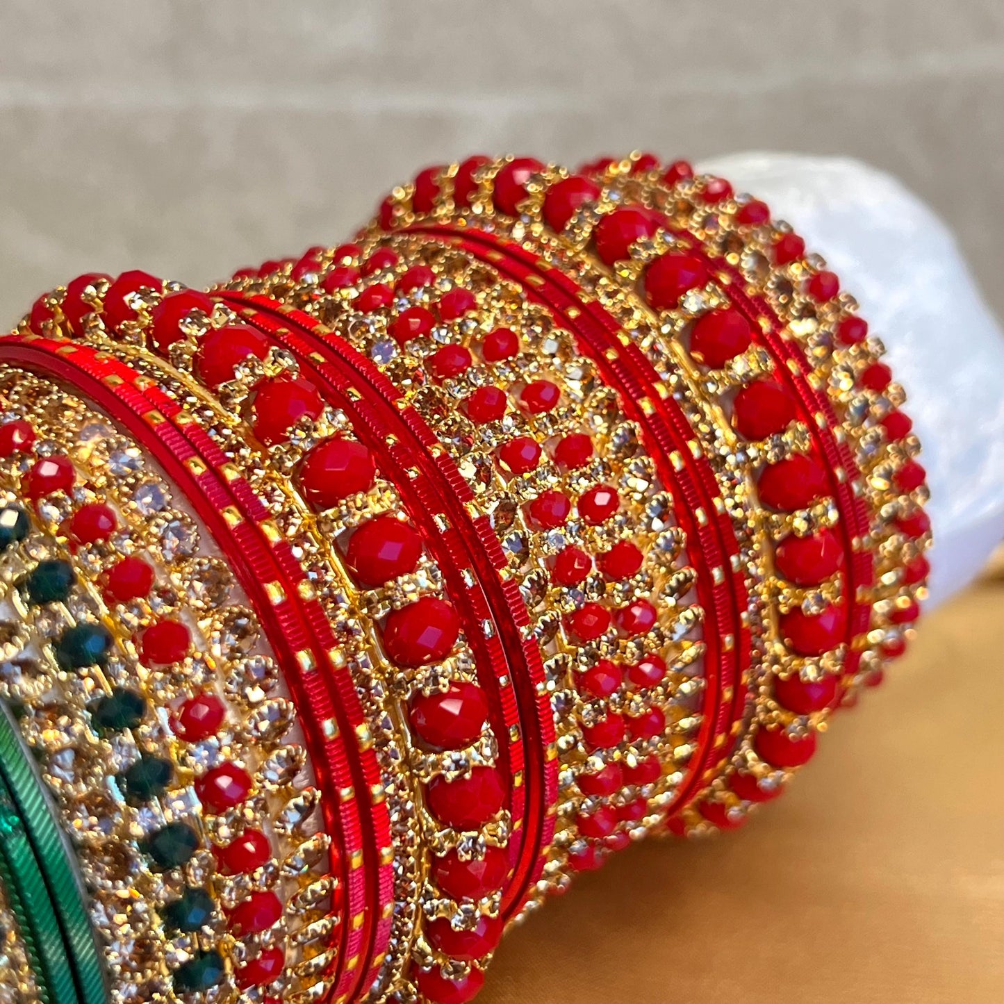 Blue Green Red Small Bangle Set Both Arms Traditional Bollywood Indian Pakistani Churi Jewelley Fashion Bracelet wedding jewellery sale 2.4