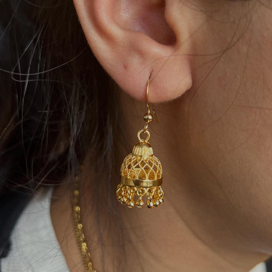 Gold  Micro Jhumka Earrings/Mini Micro Jhumkas/ Gold Small Cute Earring/ Gift for Women/ Petite Earring/ Valentines gifts