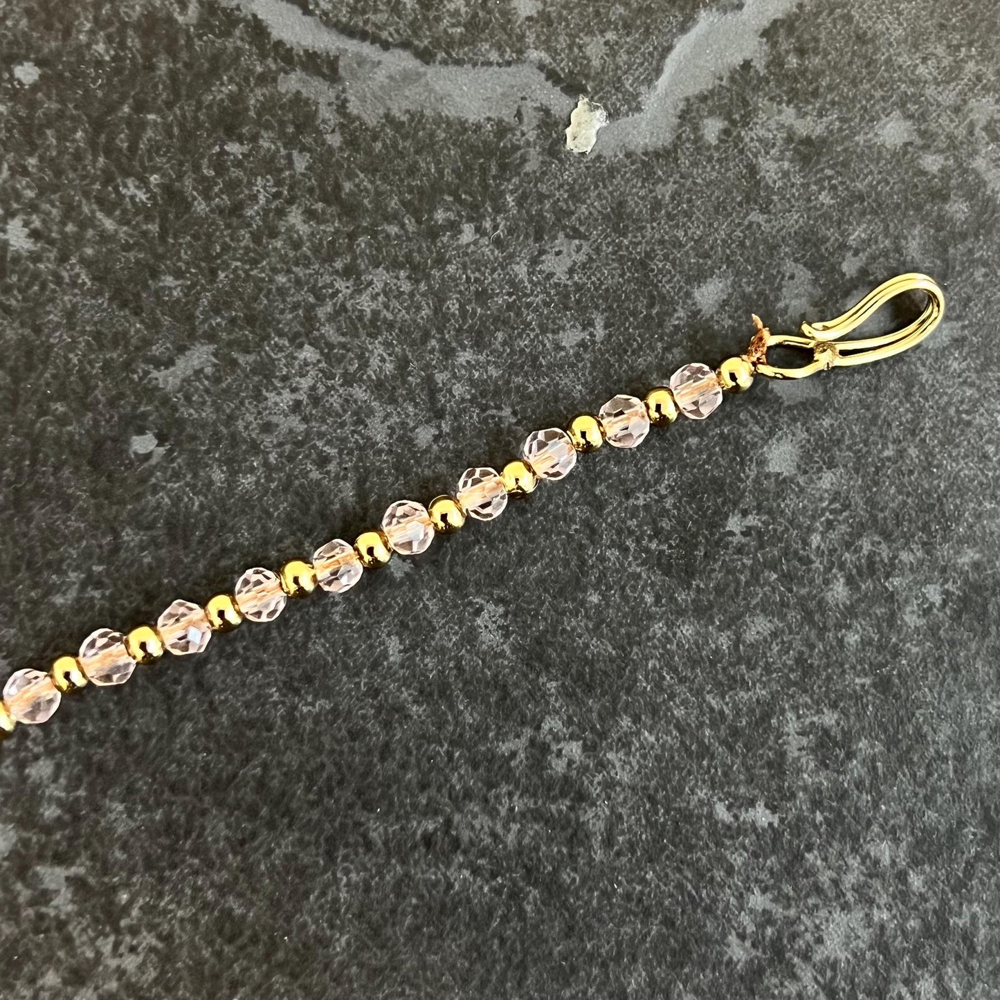 Medium Clip On Antique Gold Pink Nose Ring - Left Side Nose Ring - Light Pink Nose Ring/Indian/Pakistani style/Nath