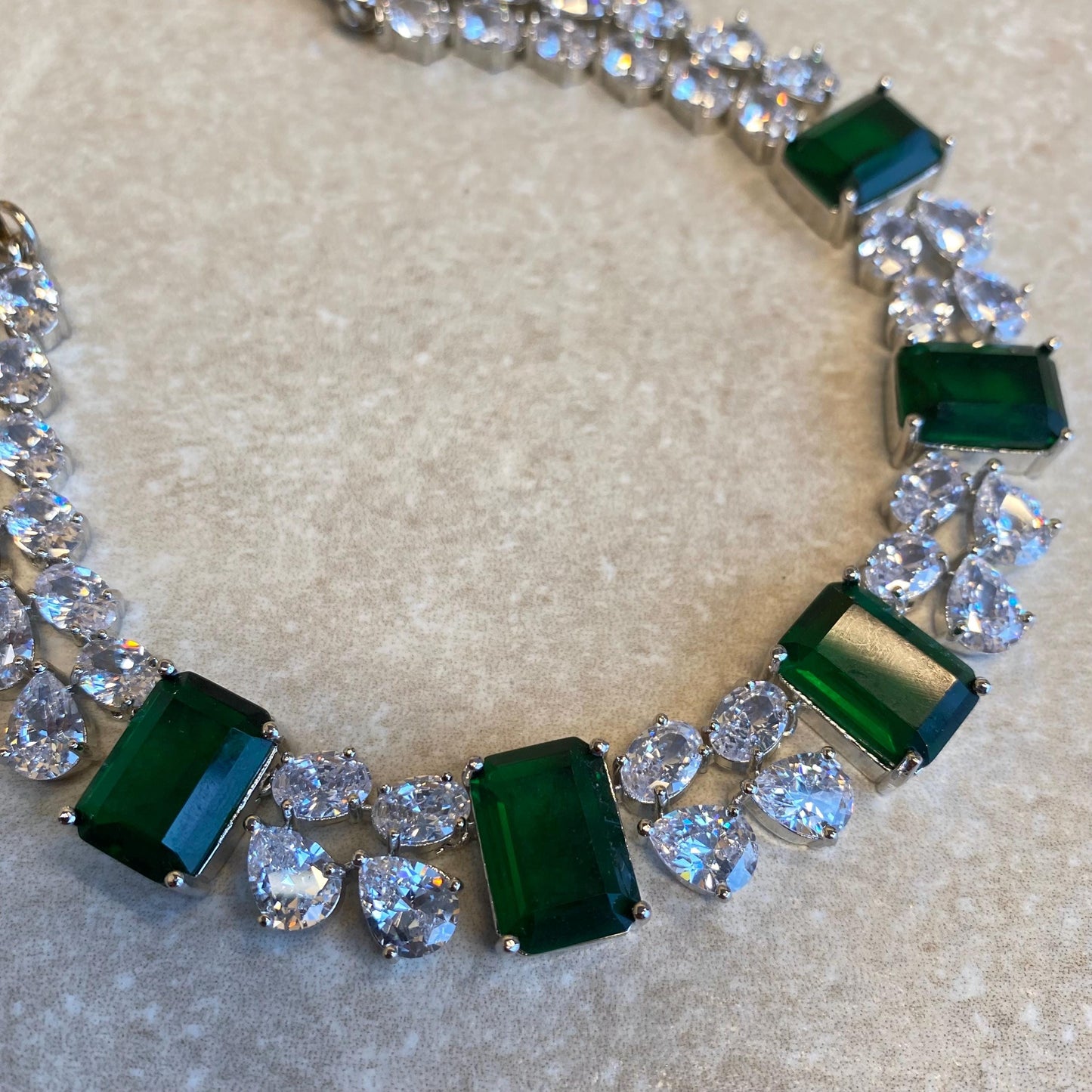 Emerald Green/Green- Diamante Necklace Reception/Christmas/New Years Party/Fashion Jewellery/ Gift for Women