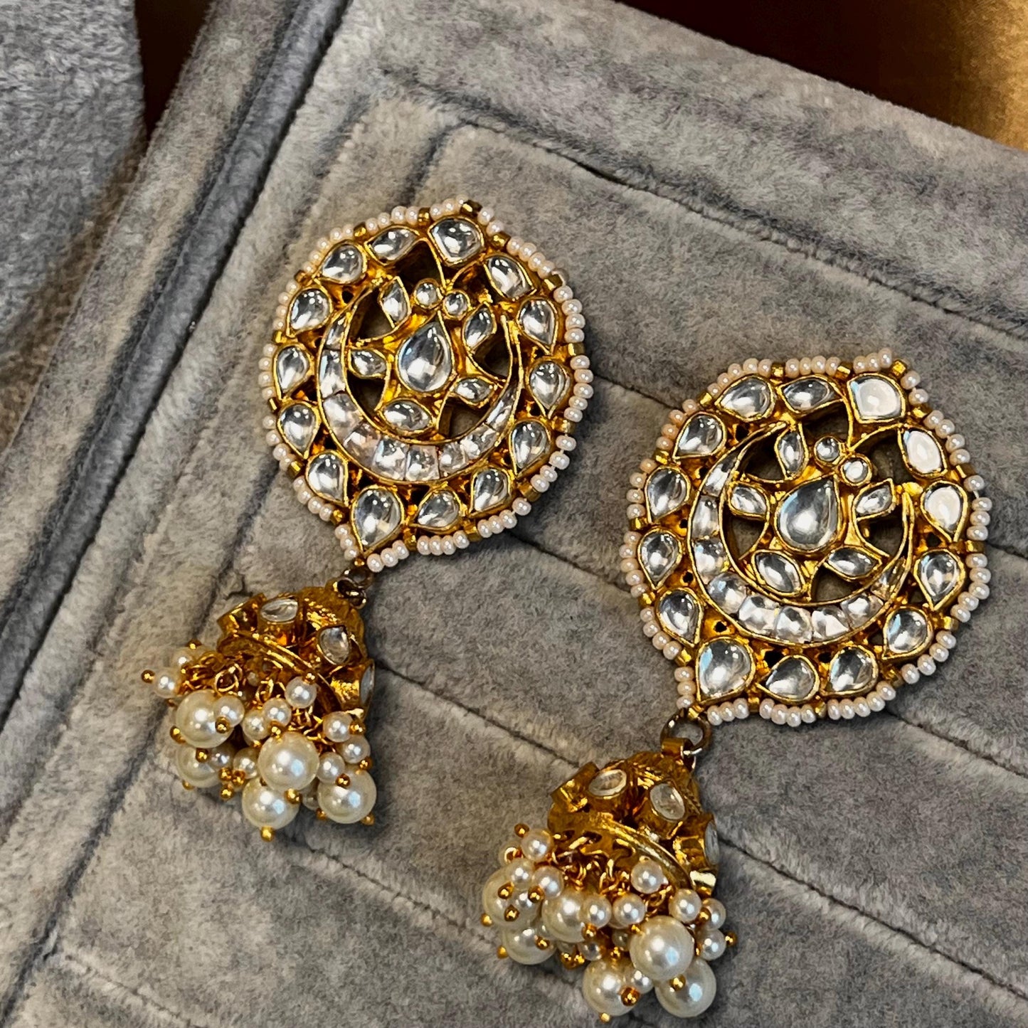 Real Kundan Gold Clear Pearl Choker Necklace set Earring High Quality Bollywood Indian Pakistani Fashion Jewellery Gift for Women No Tikka