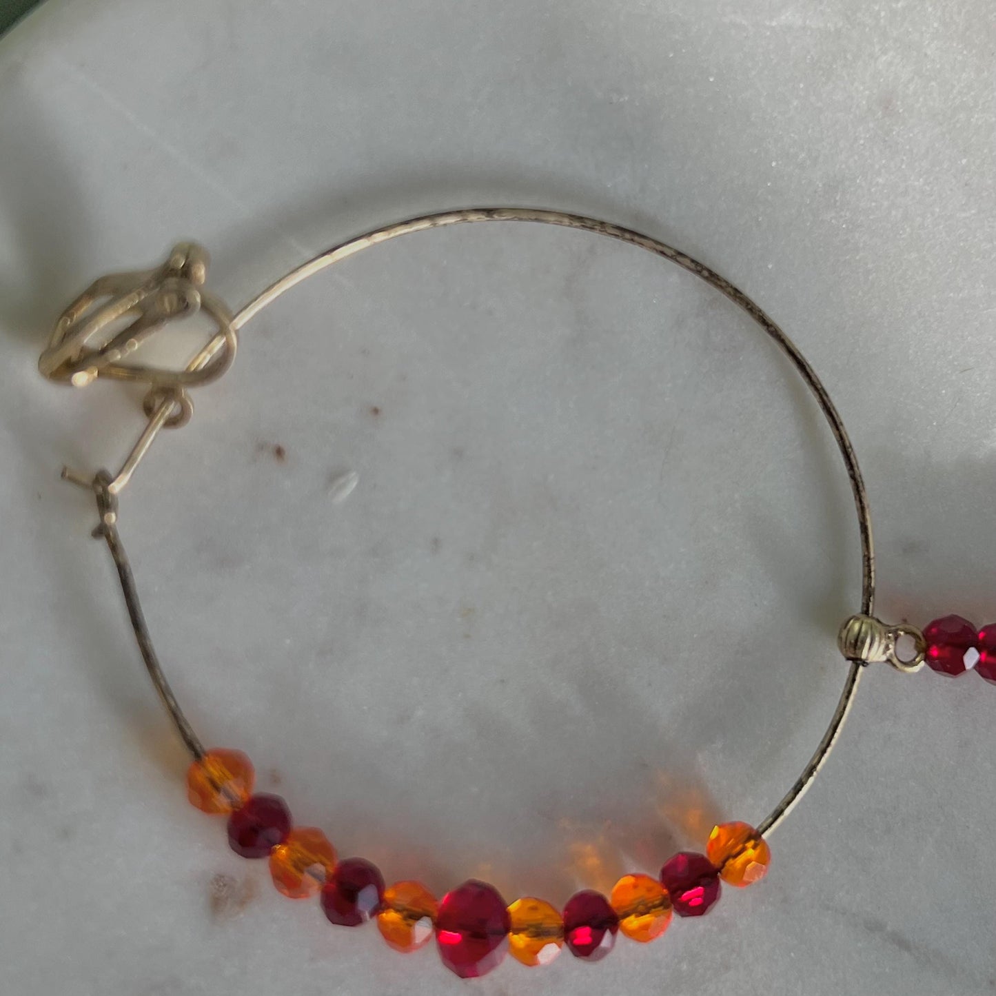 Large Maroon & Orange Clip On Nose Ring - Left Side Only - Slightly Imperfect/Nose Rings/Indian/Pakistani style /Indian Nose Jewellery