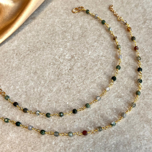 Unique Stone Anklet /Indian/ Pakistani Style Jhanjra/ Foot Accessory