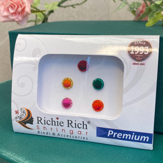 Medium Multicolour Crystal Round Bindi Pack /Bindiya/ Chanlo/ Indian Accessory/ Forehead