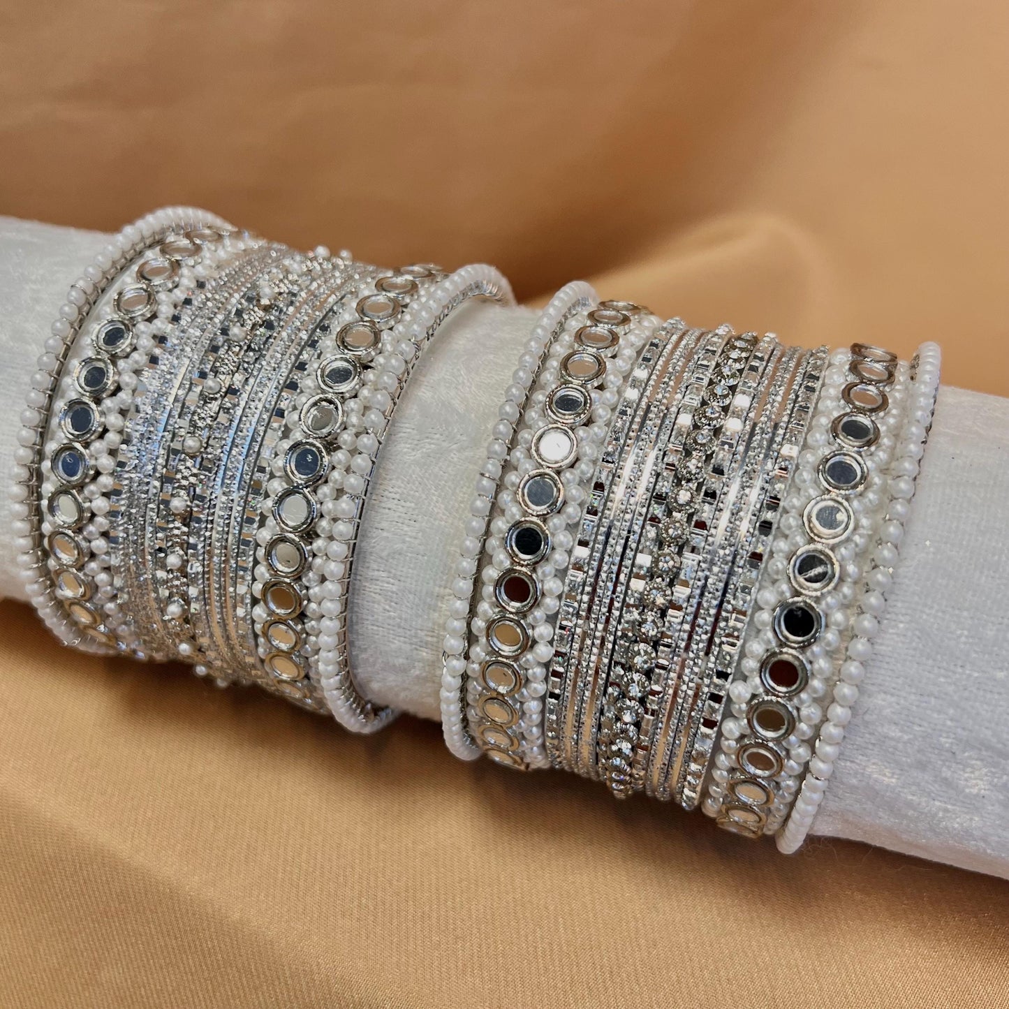 Small Silver Mirror Bangle Set/Silver Bangle Set/Mirror Bangles/Silver Bangles/ Pakistani/Jewellery/ Fashion Bracelet