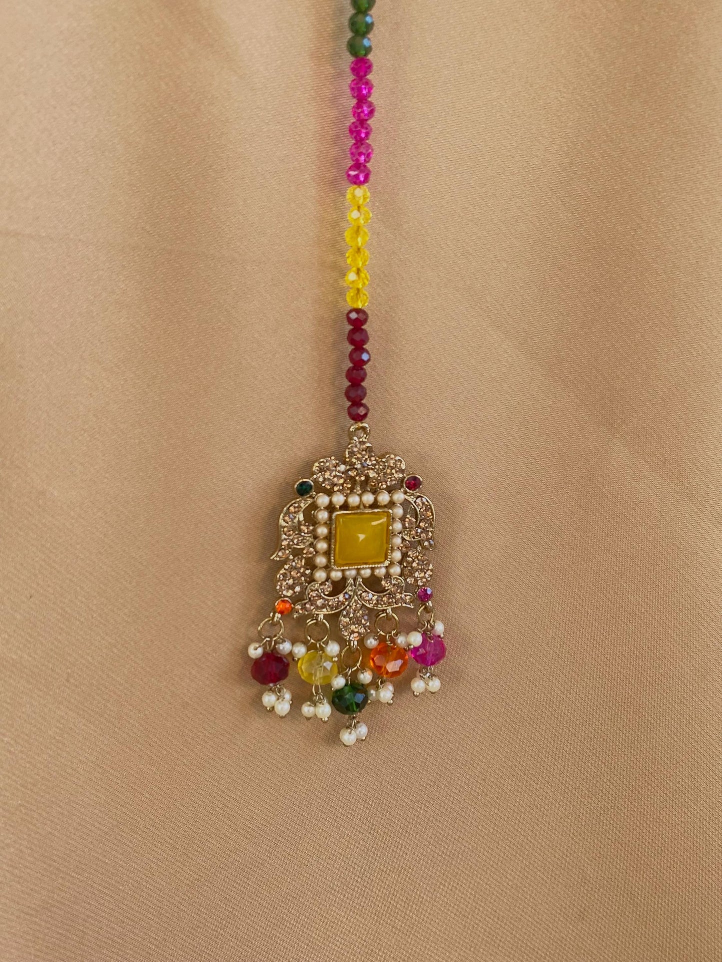 Multicolour Large Tikka - Slightly Faulty/ Tikli/ Indian/ Pakistani Fashion Jewellery/ Maang Tikkas