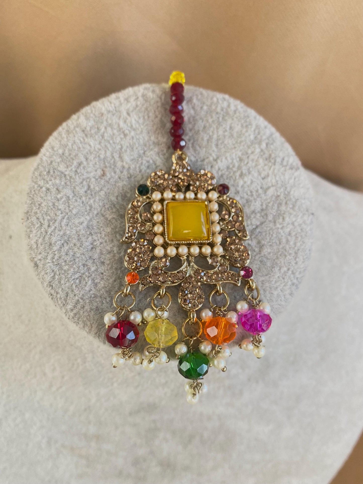 Multicolour Large Tikka - Slightly Faulty/ Tikli/ Indian/ Pakistani Fashion Jewellery/ Maang Tikkas