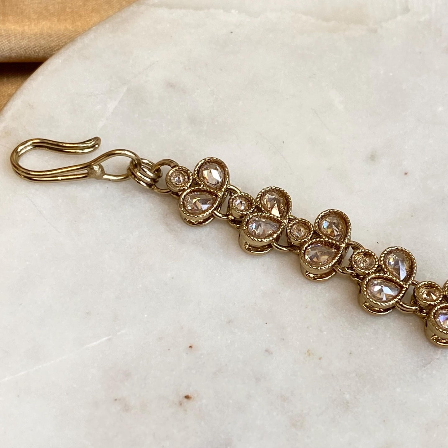 Red Antique Gold Champagne Tikka Hair Accessory Tikli Bridal Wedding Jewellery Indian Pakistani Bollywood SALE