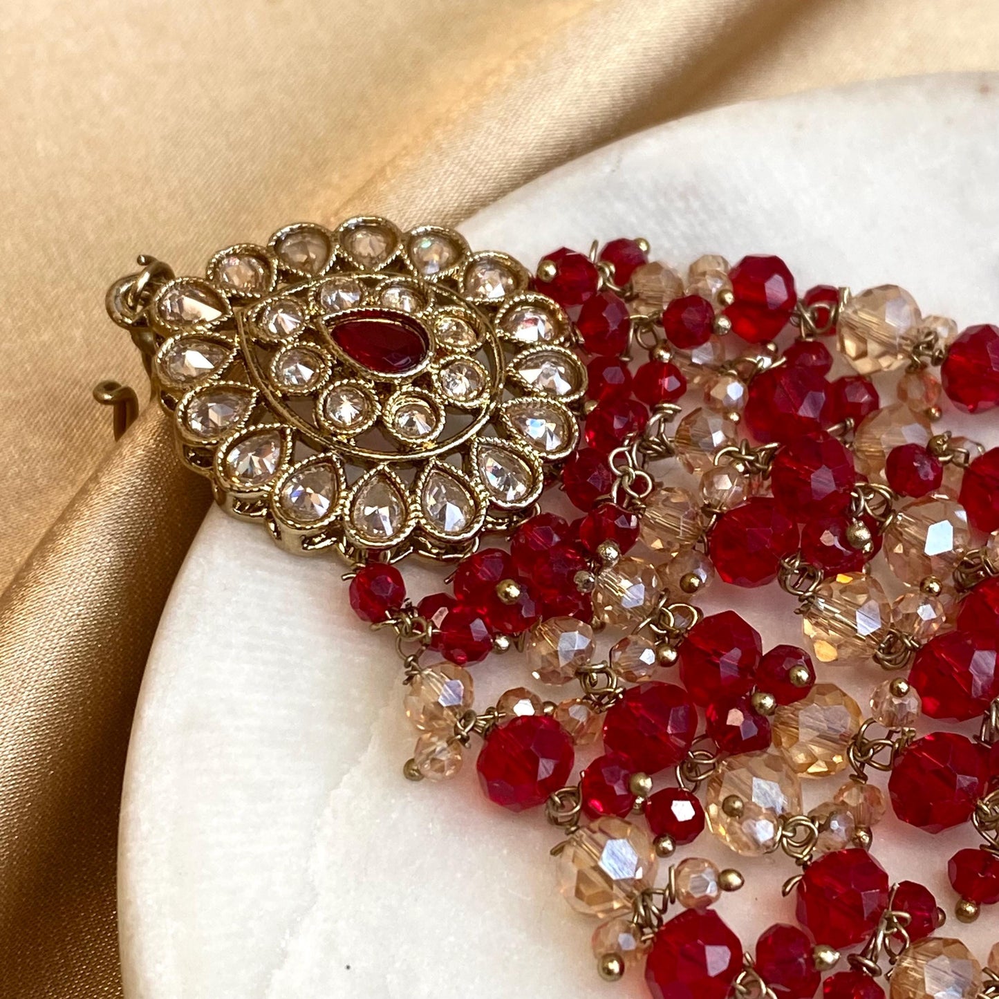 Red Antique Gold Champagne Jhumar Passa Hair Accessory Bridal Wedding Jewellery Indian Pakistani Bollywood SALE