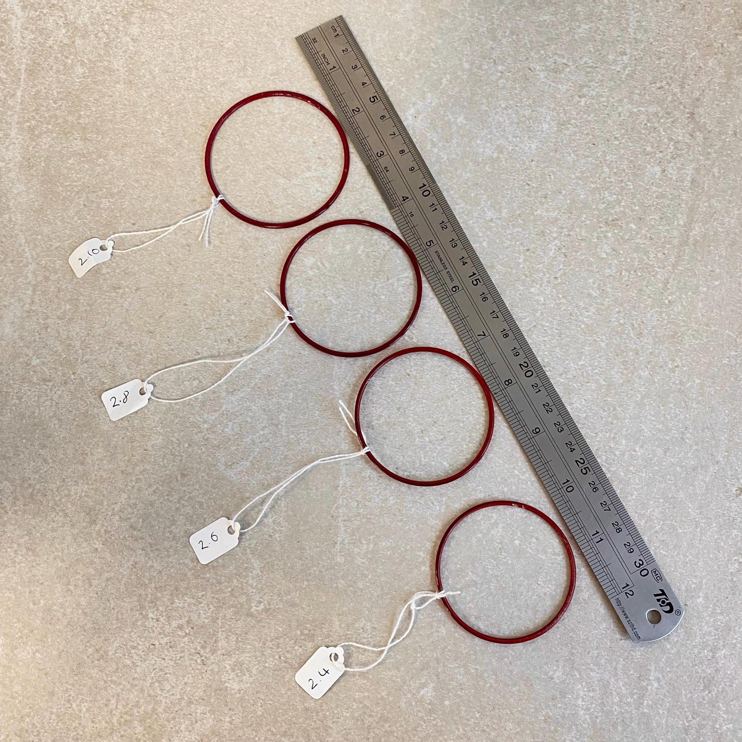 NEW How to Measure Bangle Size Indian Pakistani Churi Bangle Sample Pack, Single Bangle in 2.4, 2.6, 2.8 and 2.10 To Check Bangle Size! SALE