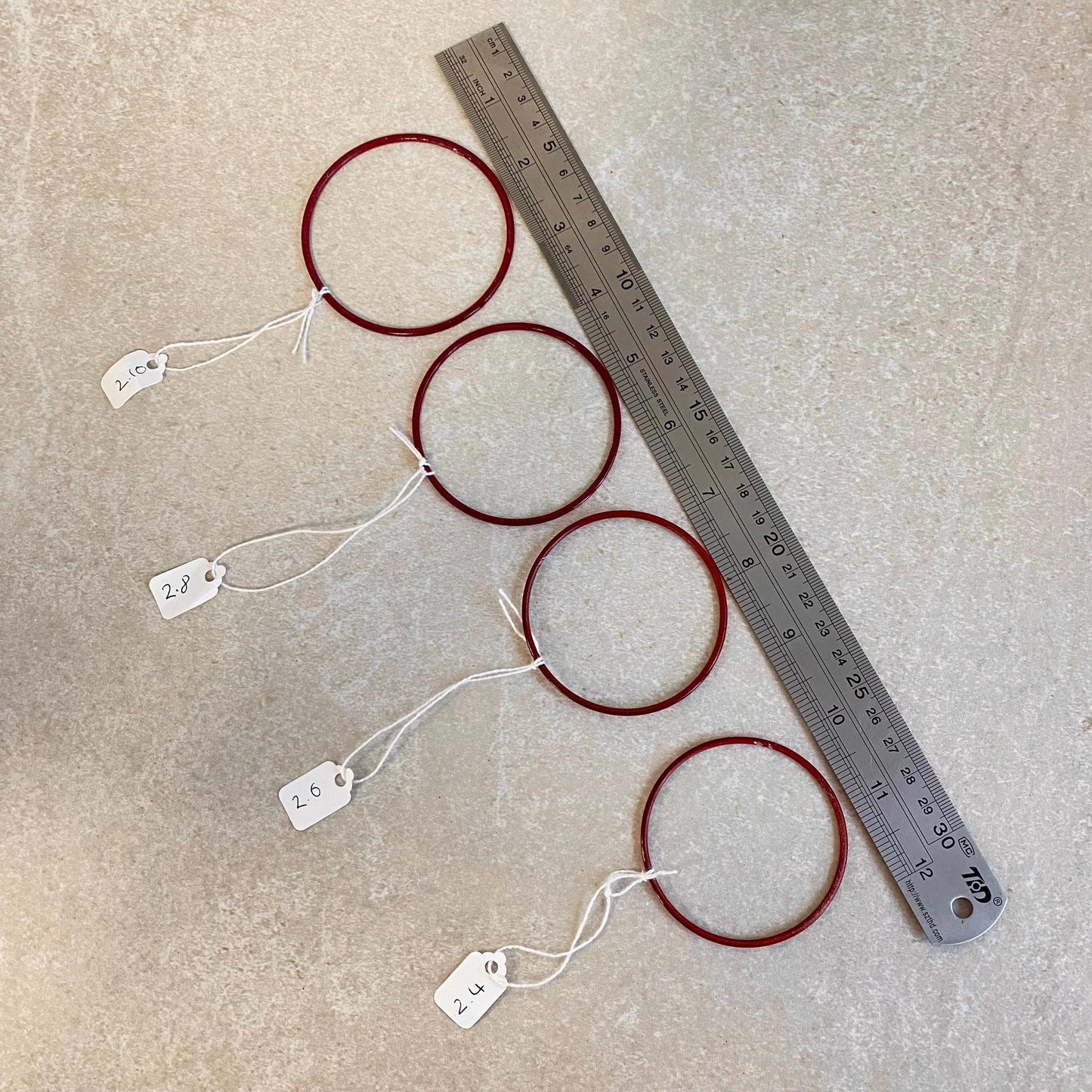 NEW How to Measure Bangle Size Indian Pakistani Churi Bangle Sample Pack, Single Bangle in 2.4, 2.6, 2.8 and 2.10 To Check Bangle Size! SALE