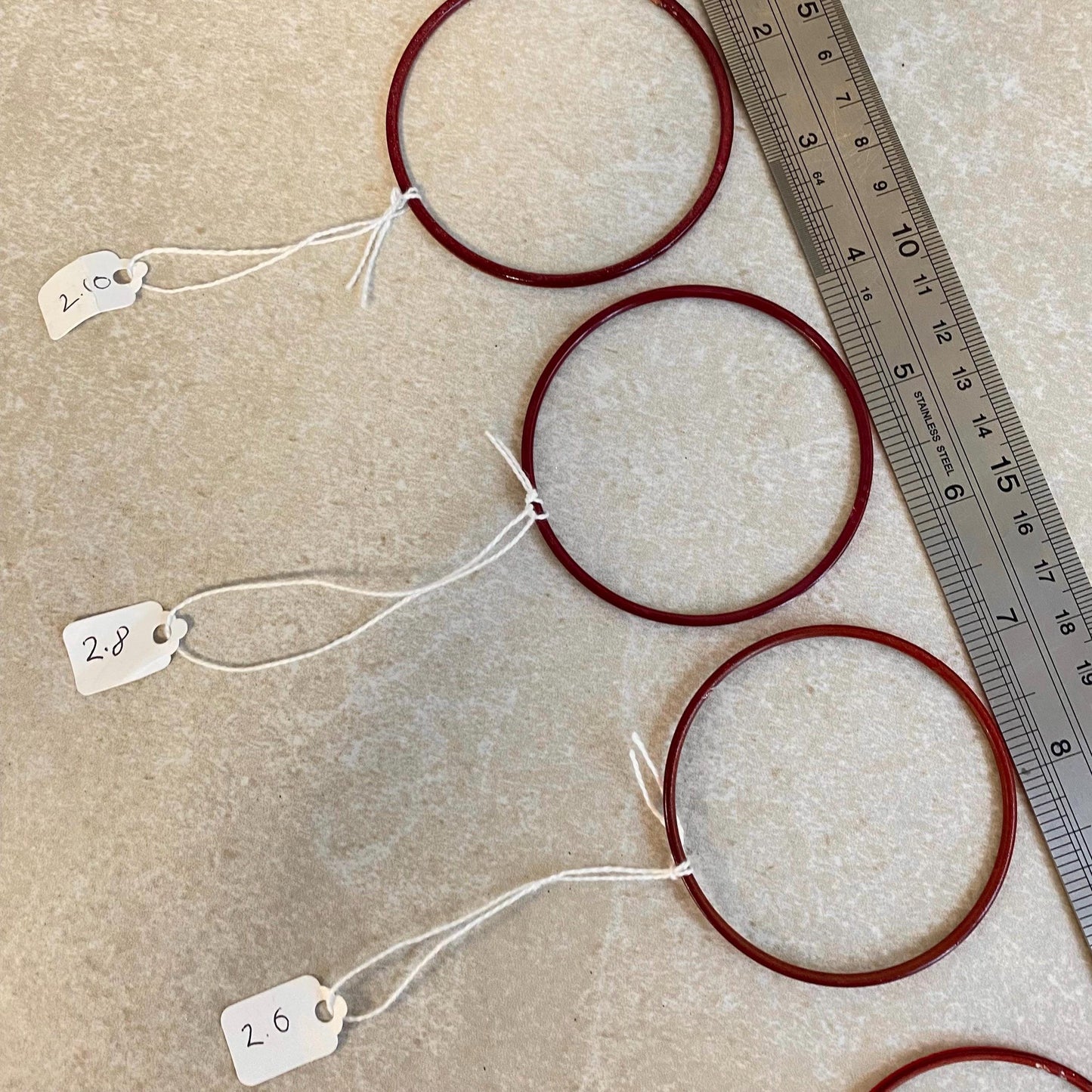 NEW How to Measure Bangle Size Indian Pakistani Churi Bangle Sample Pack, Single Bangle in 2.4, 2.6, 2.8 and 2.10 To Check Bangle Size! SALE