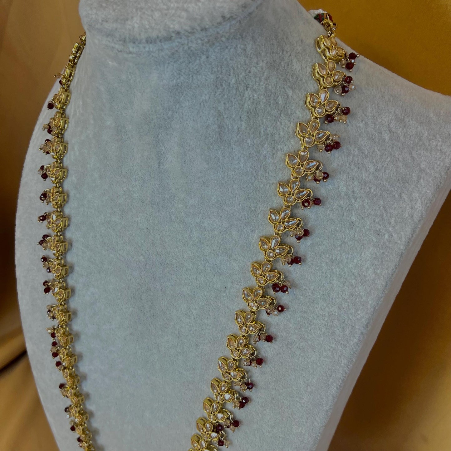 Maroon Pendant Long Mala/ Haar/ Long Necklace/ Unique Style/ Indian/ Pakistani/Fashion Jewellery/ Gift for Women