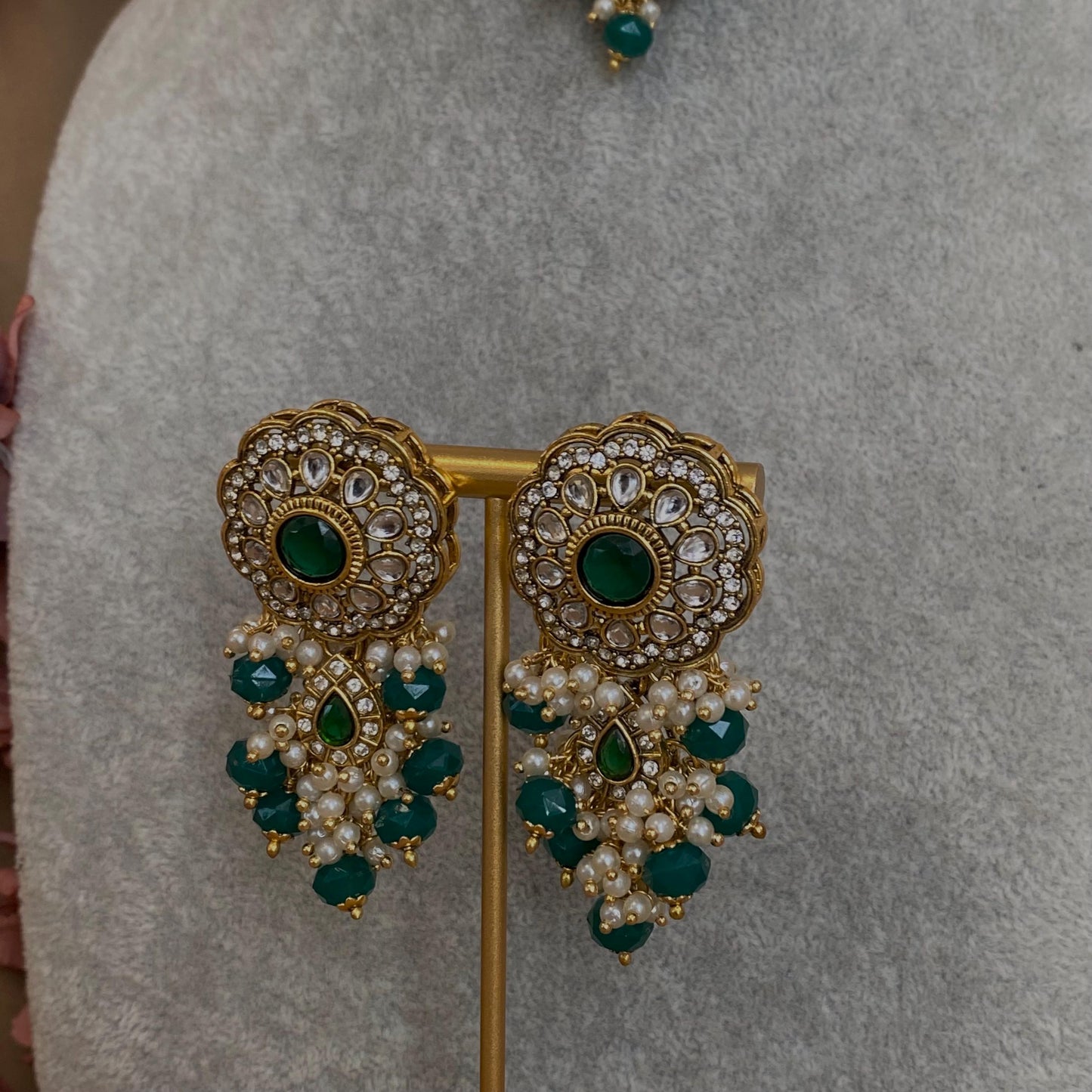 Green Choker Set/Pearly Choker Set/Green Chokers/ Indian/ Pakistani/Fashion Jewellery/ Gift for Women/green