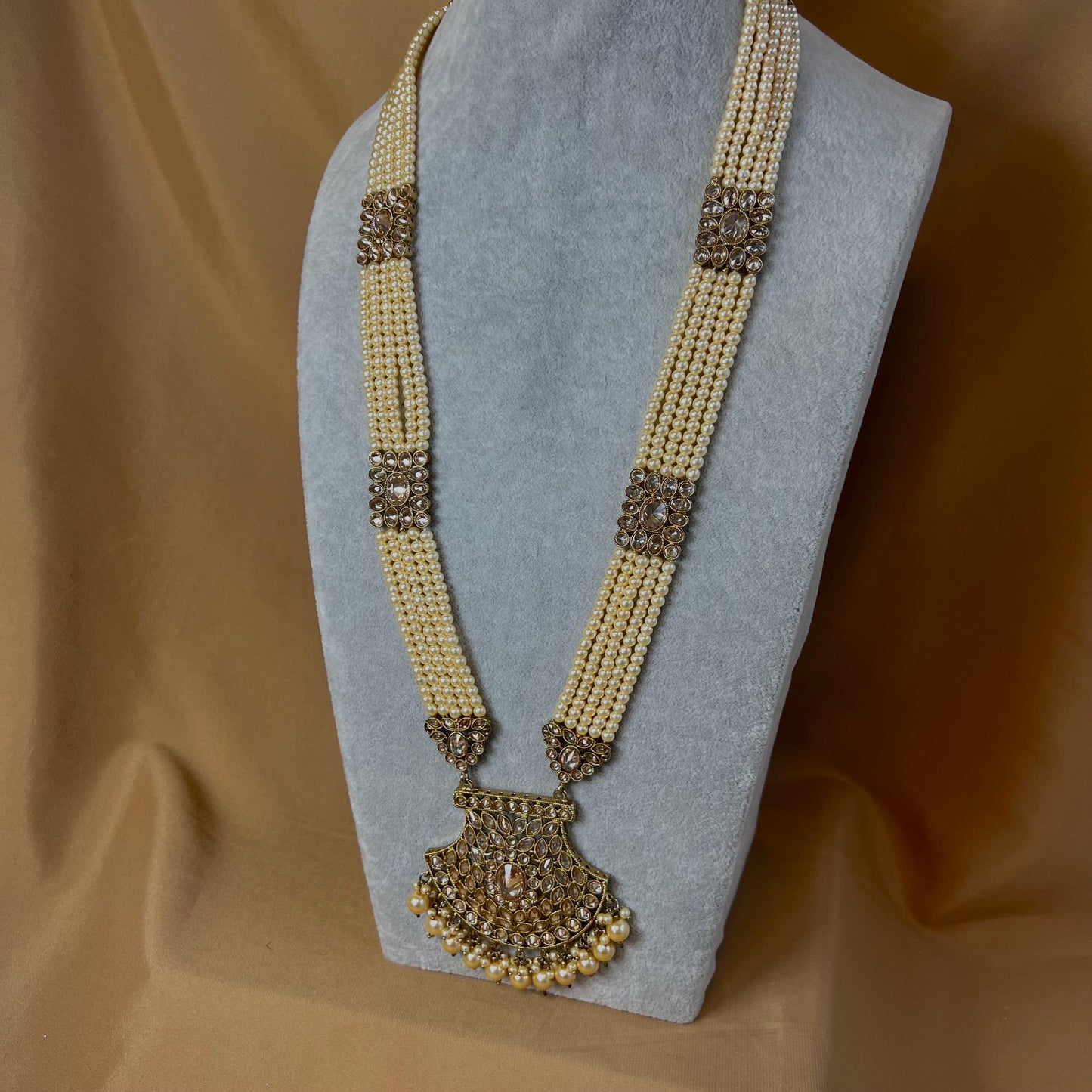 Champagne Long Mala/ Haar/ Long Necklace/ Unique Style/ Indian/ Pakistani/Fashion Jewellery/ Gift for Women