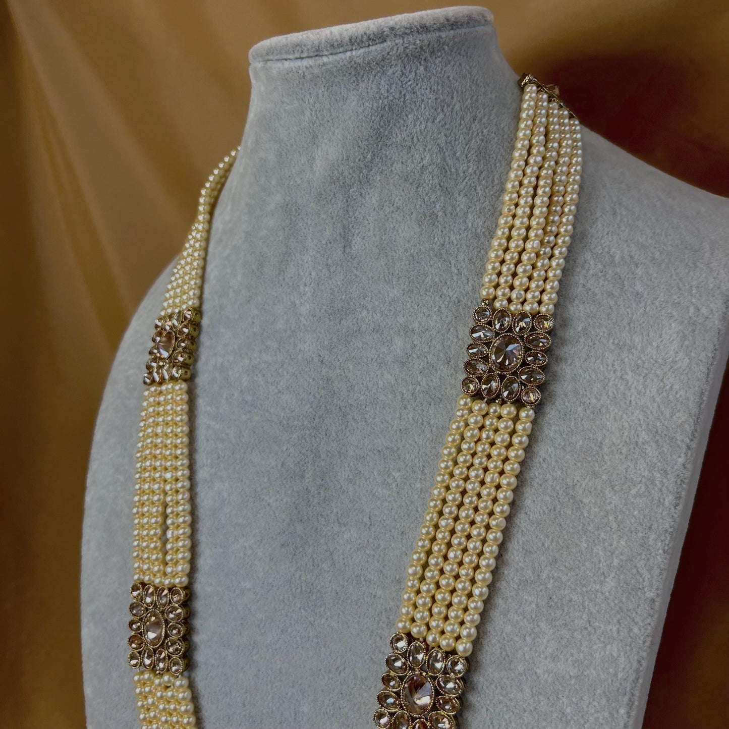 Champagne Long Mala/ Haar/ Long Necklace/ Unique Style/ Indian/ Pakistani/Fashion Jewellery/ Gift for Women