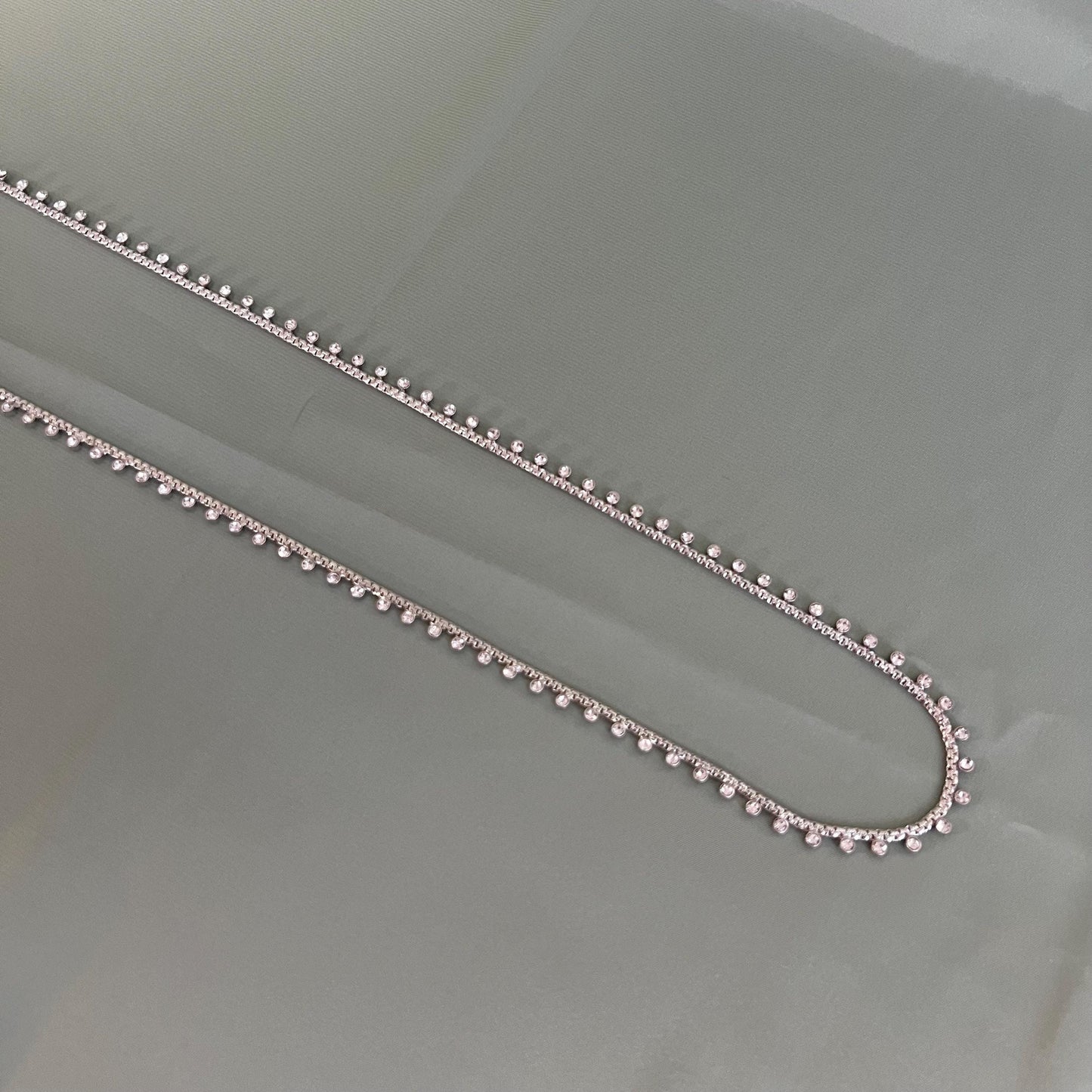 Silver with Zircon Crystal/ Silver Belt/ Waist Chain/ Belt/ Sari Belt/ Belt for Asian Clothes/ Wedding Accessories/ One Size Fits All/ Gift