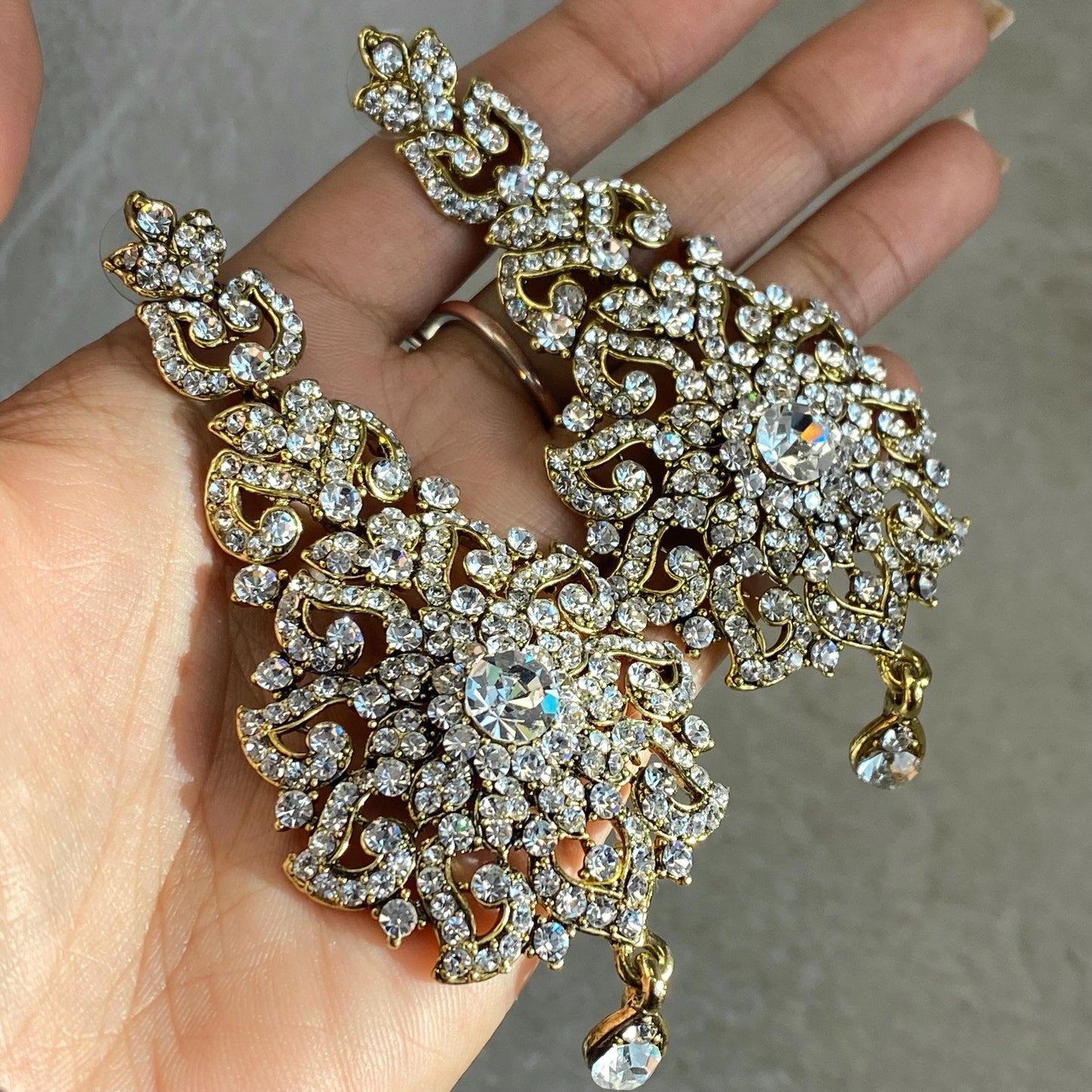 Large Earring - Clear/ Fashion Jewellery/ Gift for Women/Indian/Pakistani style