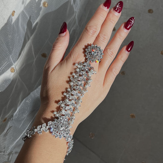 Silver Hand Harness - Single Piece/ Fashion Jewellery/ Gift for Women/Indian/Pakistani style /Haathphool/Hand Accessory
