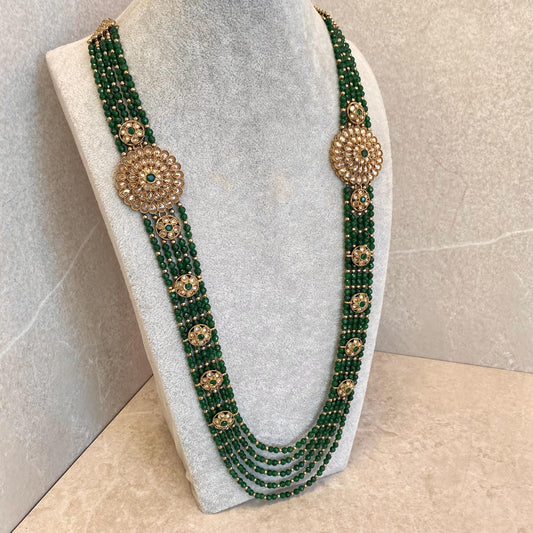 CLEARANCE Green Champagne Pearl Golden Long Mala Haar Long Necklace Unique Style Indian Pakistani/Fashion Jewellery Gift for Women