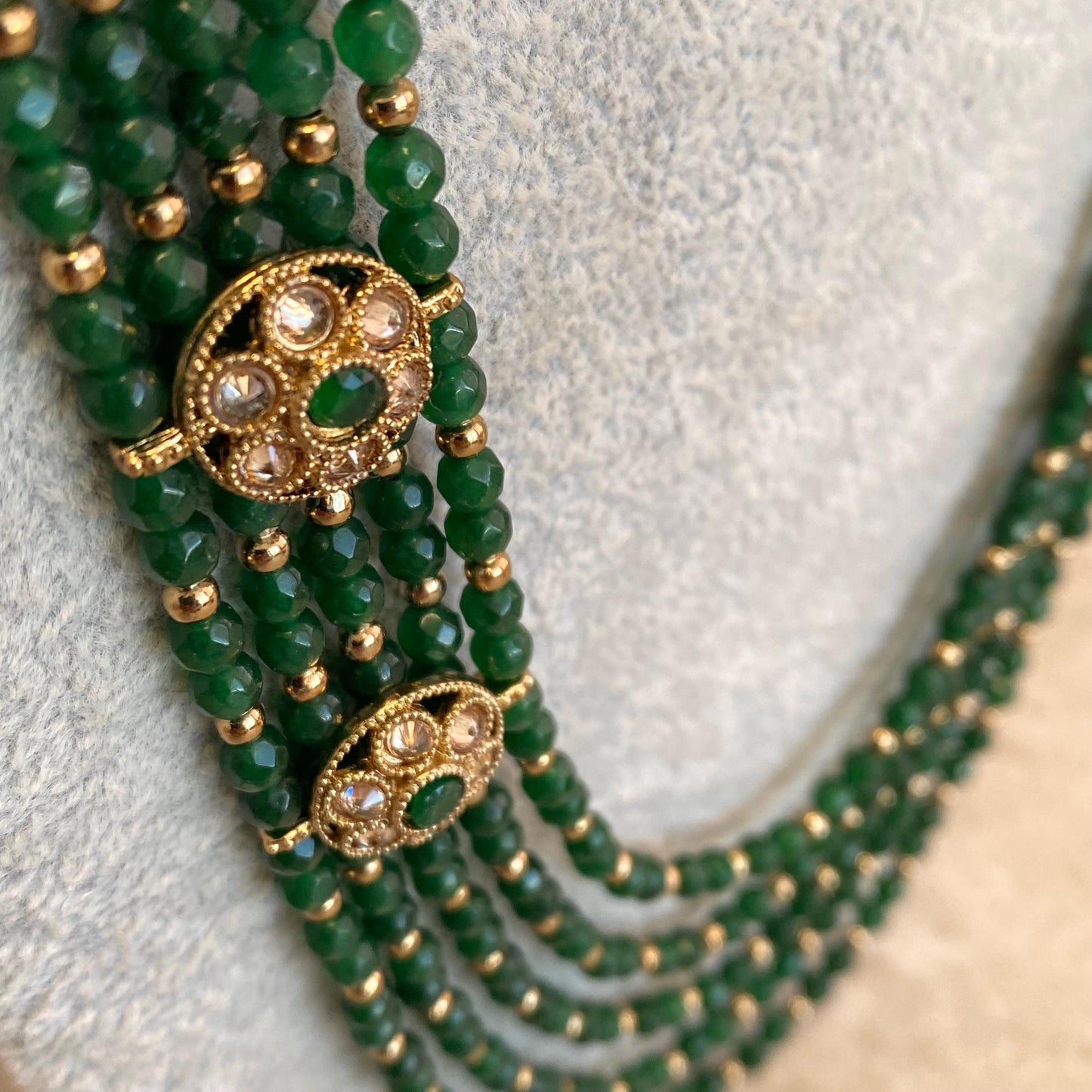 CLEARANCE Green Champagne Pearl Golden Long Mala Haar Long Necklace Unique Style Indian Pakistani/Fashion Jewellery Gift for Women