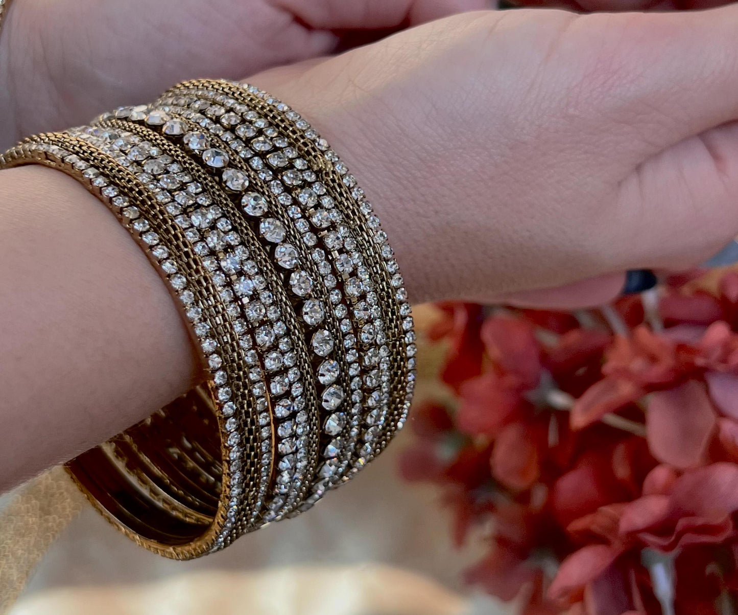 Clear Small Bangle Set Both Arms - 2.8/Clear Bangle Set/Kada Bangle SetIndian/ Pakistani/Bangles/ Fashion Bracelet