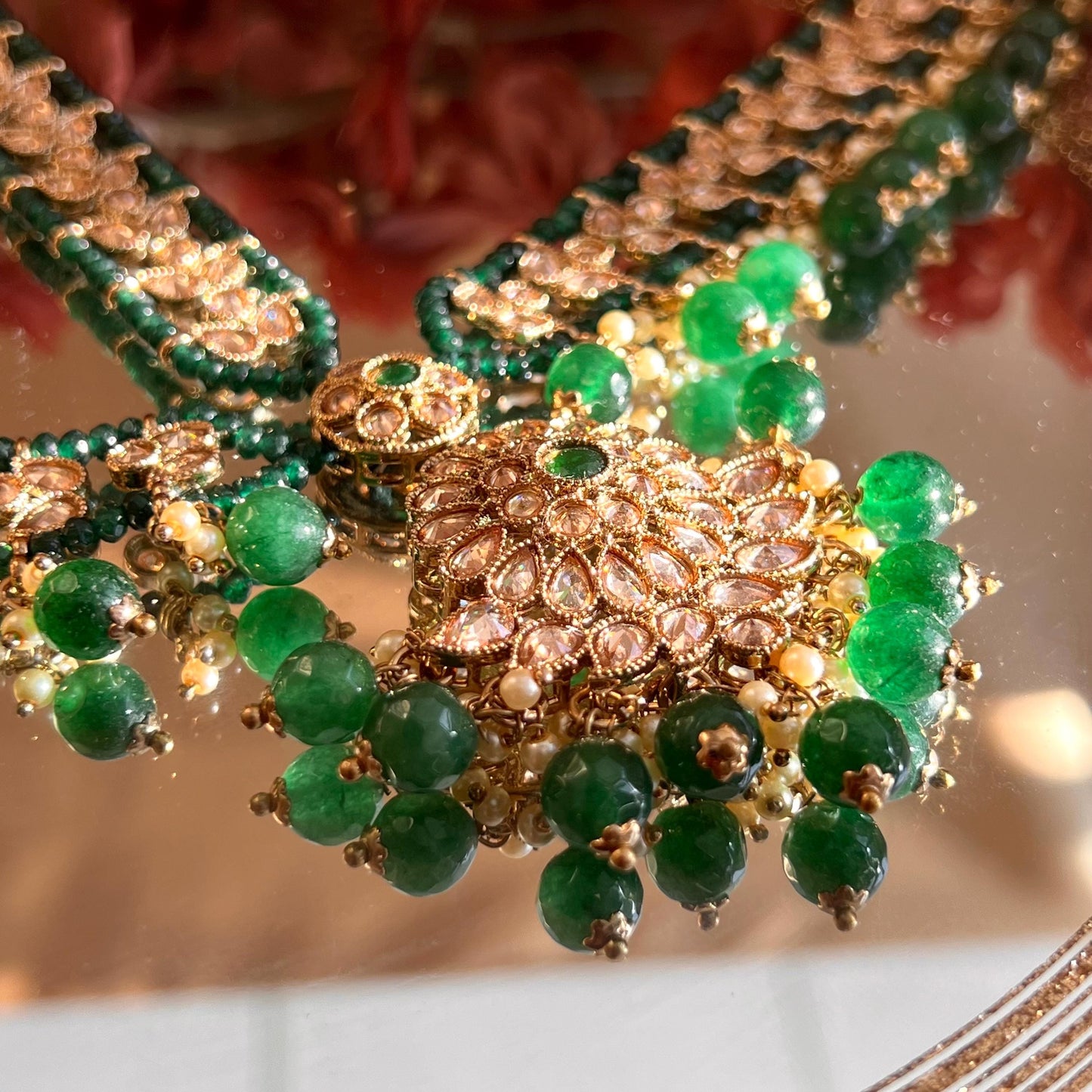 Green/ Golden Mathapatti /Indian/Pakistani/Fashion Jewellery/ Bridal Forehead Jewellery Headpiece/Bollywood /phoolpatti