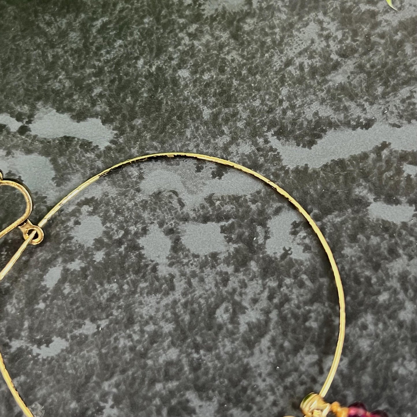 Clip On Medium Indian Purple & Anqitue Gold Nose Ring/ Purple Nose Ring/ Left Side Nose Rings/ Jewellery/ Indian/Pakistani style/Nath